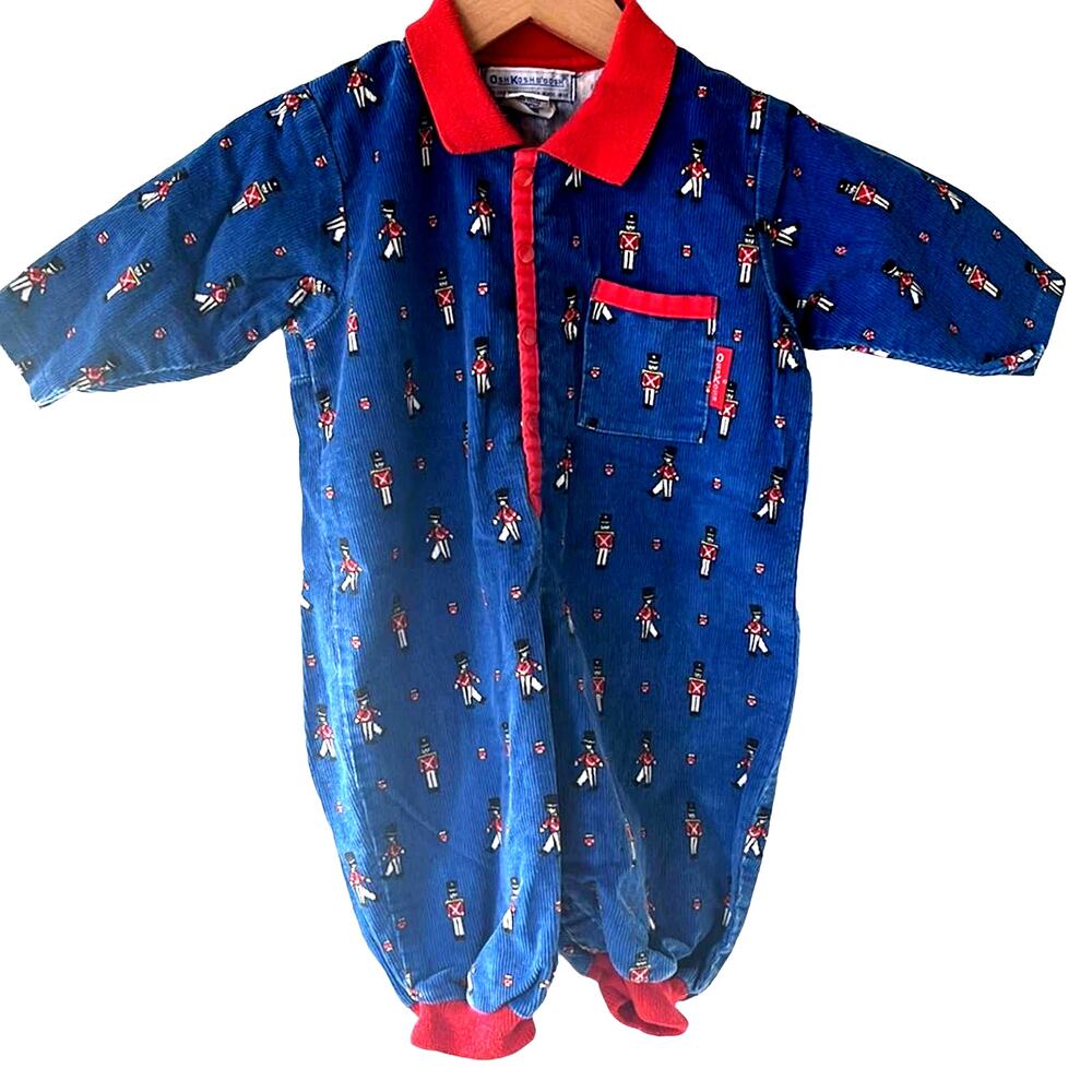 Vtg Osh Kosh B’Gosh Christmas Outfit 6-9 Month Corduroy Holiday 90s 80s